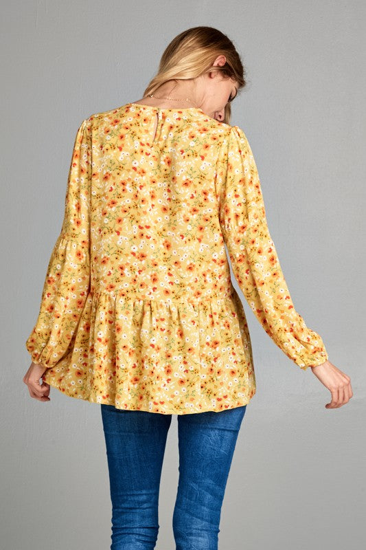 Floral Relaxed Baby Doll Top