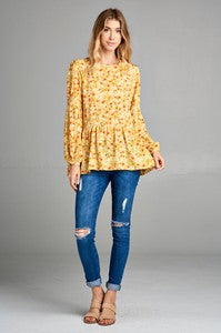 Floral Relaxed Baby Doll Top