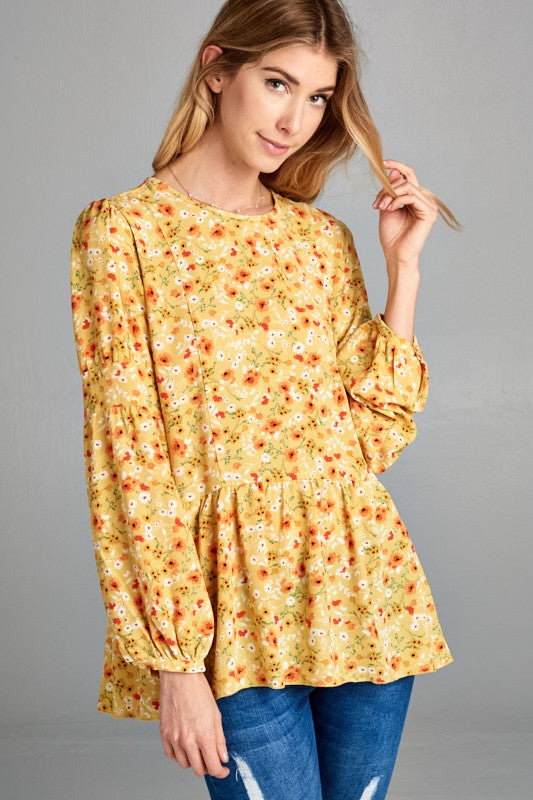 Floral Relaxed Baby Doll Top